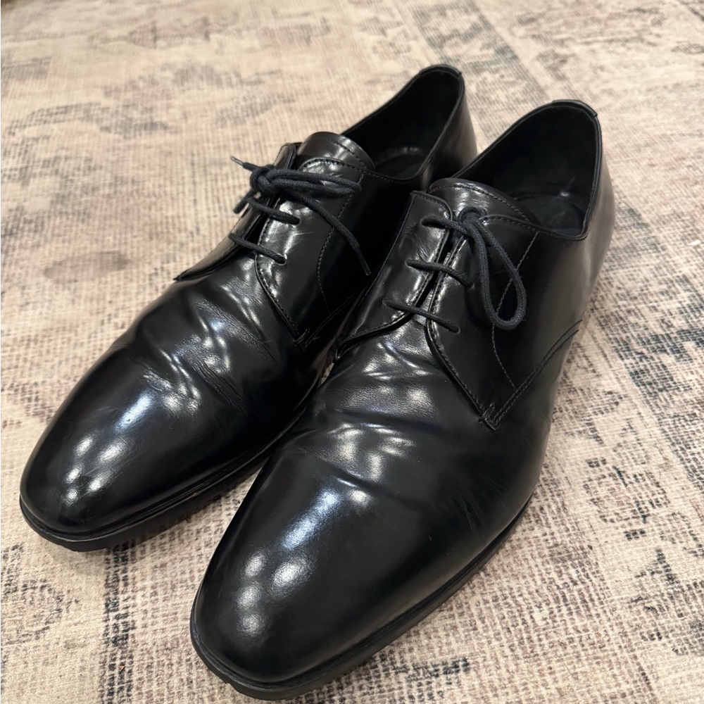 Men's Black PRADA lace oxford shoe size 10 - Picture 2 of 11